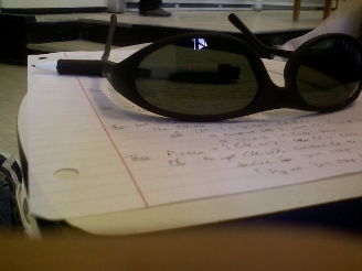 Sunglasses on a notepad
