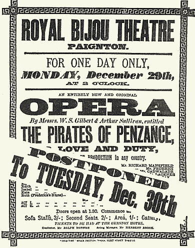 Pirates of Penzance original poster