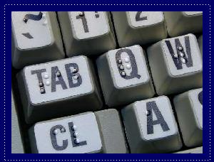 braille keyboard with enlarged letters