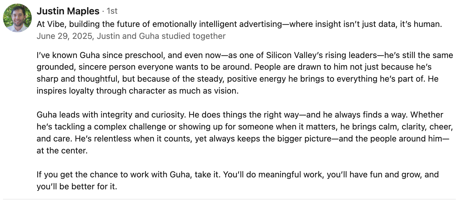 LinkedIn recommendation 1