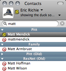 Image of contact list search