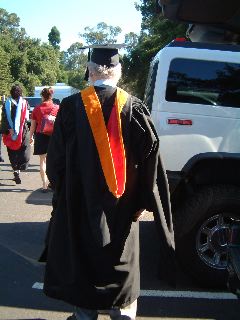The orange hood is for the School of Engineering