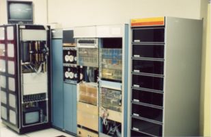 one row of peripherals for PDP-10 (Data Disc system on left)